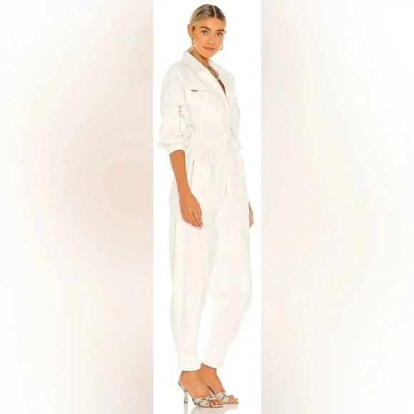 L’Academie Army Coverall Utility Jumpsuit in White x Revolve - Picture 2 of 13